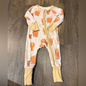Caden Lane Highland Cow Design Footie Pajamas